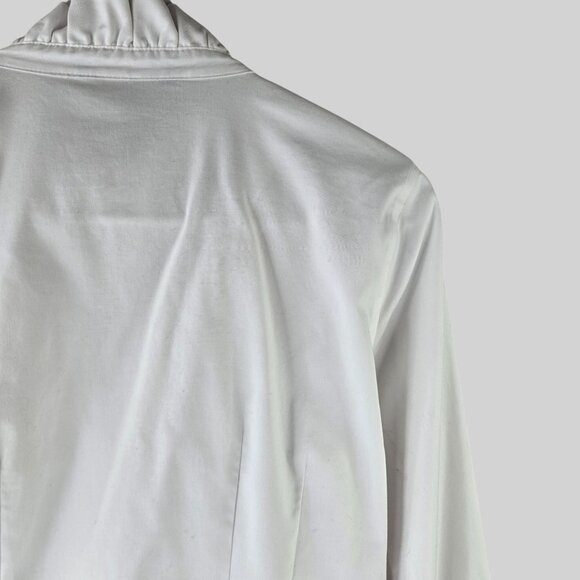 Brooks Brothers Buttondown Shirt White Ruffle Academia Old Money Preppy Work Top - Picture 13 of 13